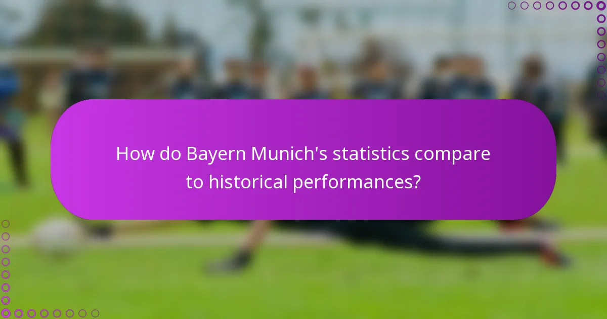 How do Bayern Munich's statistics compare to historical performances?