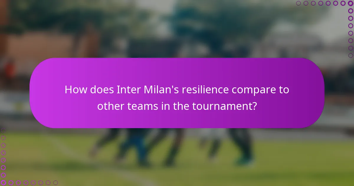 How does Inter Milan's resilience compare to other teams in the tournament?