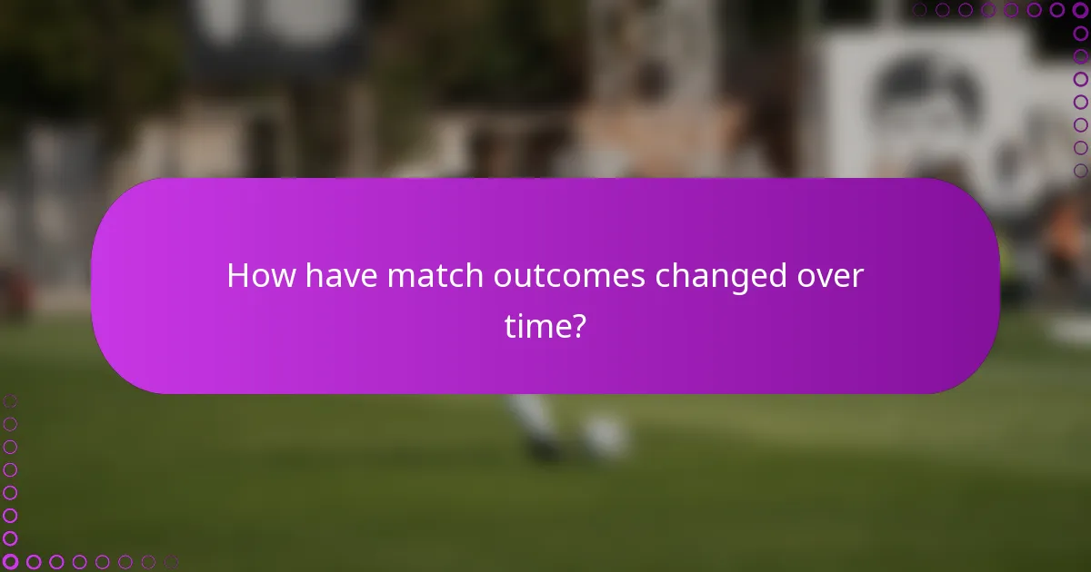How have match outcomes changed over time?