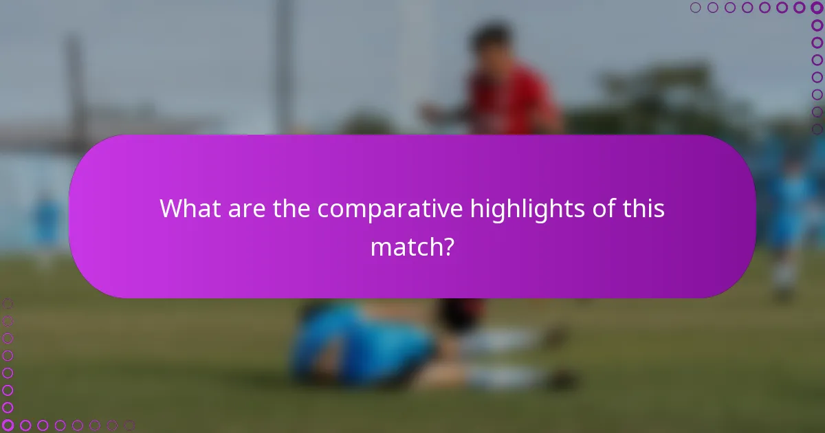 What are the comparative highlights of this match?