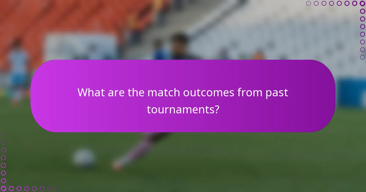 What are the match outcomes from past tournaments?